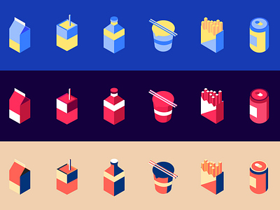 2.5D ICON abstract color design drink food icon icons icons design