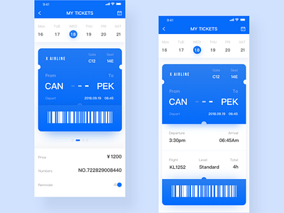 Air tickets pages airplane app data flight fly iphone schedule ticket tickets travel trip ui ux