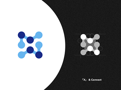 「X」& Connect branding ci logo vi x