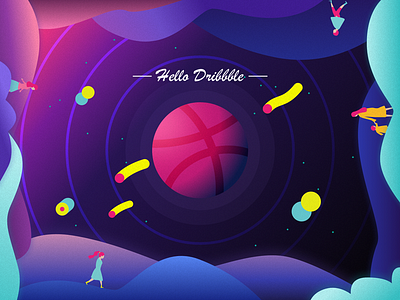 Hello Dribbble design illustration