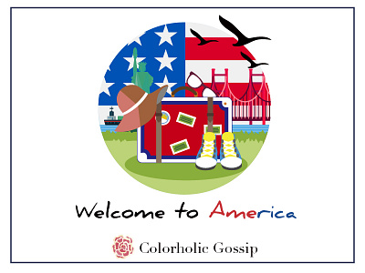 Welcome to America america colour icondesign leisure logodesign travel traveling trip usa