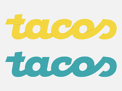 TACOS! logo script typography