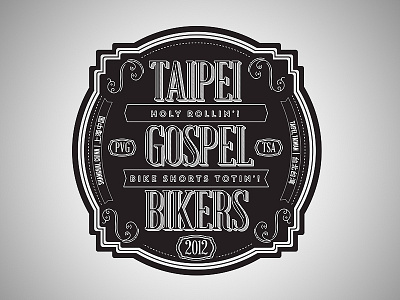 Taipei Gospel Bikers emblem logo retro t shirt vector