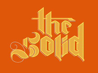The Solid textured blackletter custom gothic hand lettering typography