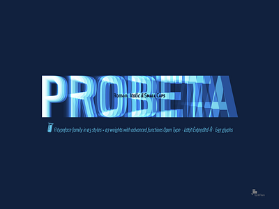 Probeta Sans Serif Fonts alternates bitcoin bold condensed display editorial extra bold extra light geometric italics latin extended a logos numerals open type features ordinals sans serif small caps typeface typography video