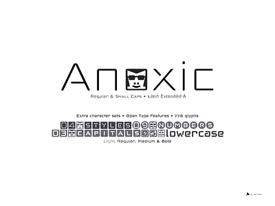 Anoxic Typefaces alternates bitcoin branding currencies design display latin extended a logo open type open type features outline small caps square techno typography