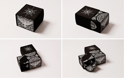 YIU studio holiday promo black letterpress