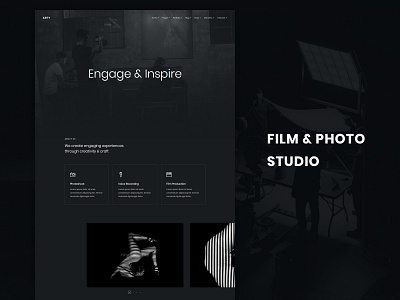 Film & Photo Studio clean dark film html5 modern photo studio production studio ui web design web template website