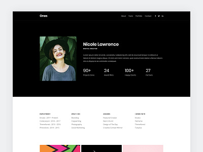 Resume / vCard Template bootstrap clean cv html5 template modern onepage resume vcard web template