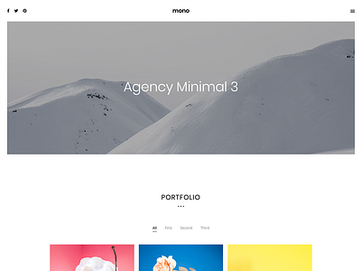 Modern, minimal template for Agency