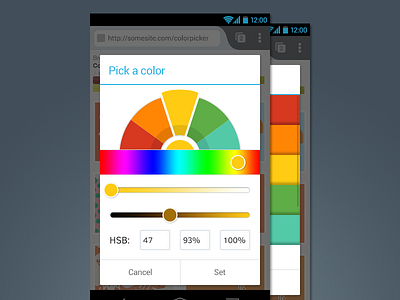 Colour Picker android color colour firefox html 5 mobile palette picker ui ux web design wheel