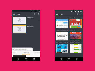 Tabs in Firefox android firefox grid mobile tabs tray ui ux