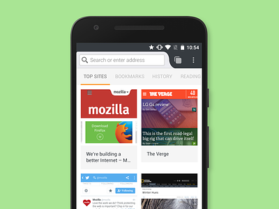 Enlarged grid prototype android browser experiment firefox grid mobile ui ux