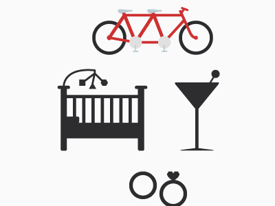 Survey Icons bike crib icons martini ring rings survey