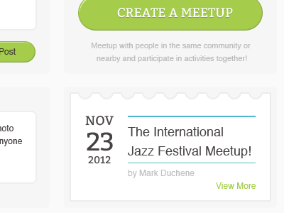 Create a meetup create event green post status ui view more