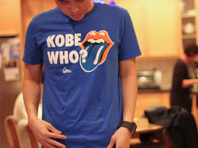 Kobe Who? blue kobe linsanity new york orange print shirt t shirt tee tongue