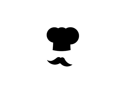 Stache & Hat chef design grid hat identity logo moustache round stache web