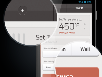 Timer UI Mockup android app design mobile mock up mockup timer ui user experience user interface ux