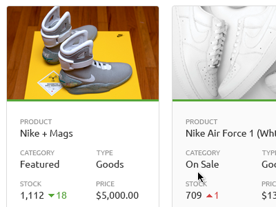 Products Grid design grid view hover inventory product products shop status stock store ui ux web
