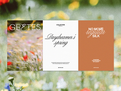 Gretes blurry cellulosic dreamy fashion flowers lettering luxury natural nature organic script silk spring summer sustainable typography warm woman