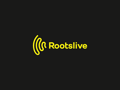 Rootslive logo event live logo music roots sound waves yellow