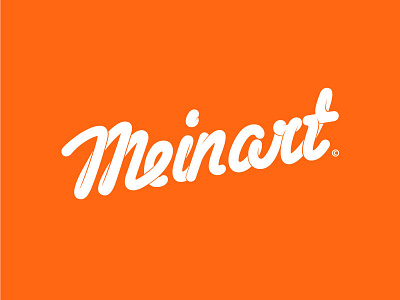 Meinart animation bold enthusiastic handwrite happy italic logo orange typography