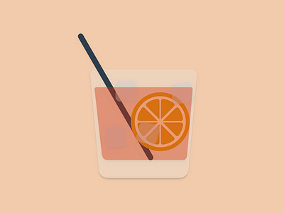 Americano americano cocktail illustration orange