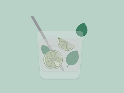 Mojito cocktail illustration lime mint mojito