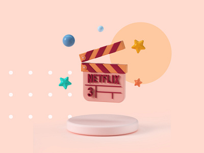 Netflix 3d 3d icon branding c4d cgi cinema cinema 4d design icon icon design illustration movie netflix octane octanerender render star