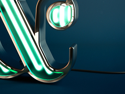 Playpersand 3d ampersand blue c4d cgi cinema4d lamp light lighting metal playpersand render