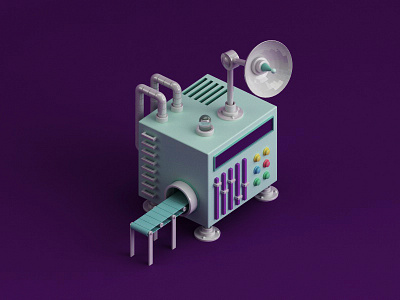 New project 3d antenna buttons c4d cgi cinema 4d fabric isometric machine plastic purple render