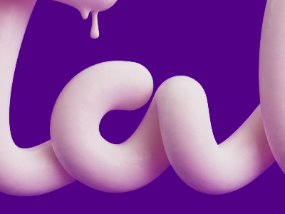 Next work 3d 3d illustration a cinema 4d drop lettering liquid melting purple sss