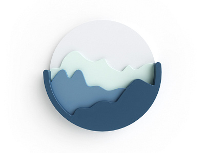 Logo design 3d biologist blue branding cinema 4d circle identity illustration logo mountains plastic spherical