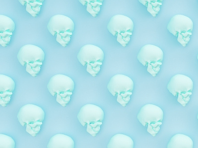 Skull pattern 3d 3d illustration blue cinema 4d isometric pattern render skeleton skull top