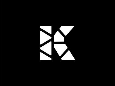 Geometric Letter K with Rounded Edges