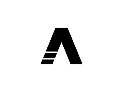 Geometric Minimalistic Letter A and black design icon illustration line line work logo stripe white