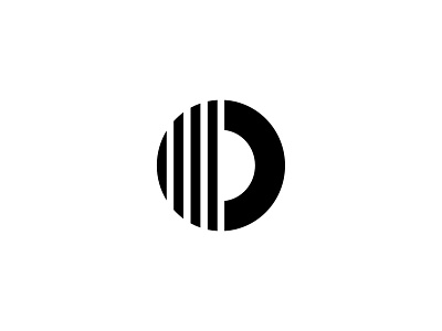 Geometric Letter O with Stripes