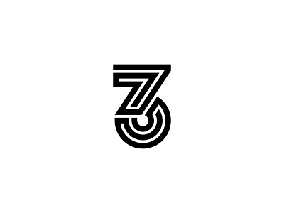 Geometric Number 3 Design 3 and black bold design geometric icon line lines logo number three white