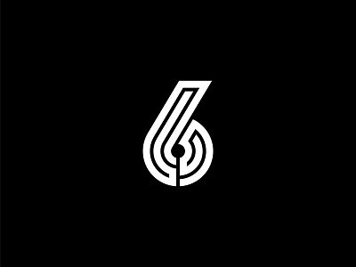 Geometric Number 3 Design 6 and art black geometric geometric design icon line lineart logo maze number six white