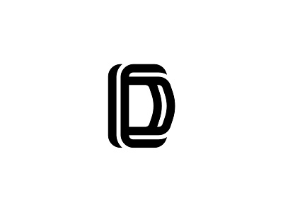 Letter D Linework black bold design emblem geometric icon letter line lines linework logo monogram rounded strong white