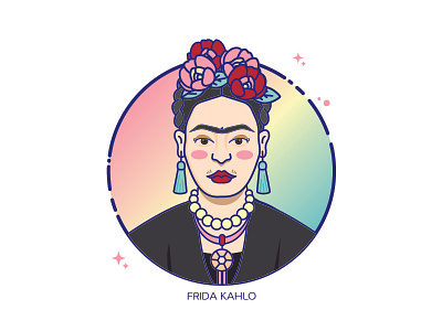 Frida Kahlo freedribbbleinvite frida portrait zajnoinvites