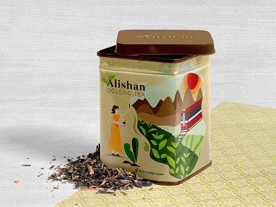 Alishan oolong tea packaging digital art flat illustration food and beverage graphic design illustration packaging tea tea packaging ui vector art
