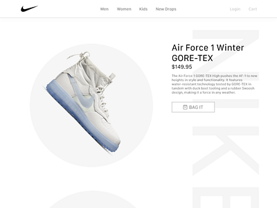 Nike Shoe Showcase Store Page app design nike type typography ui ux vector web website
