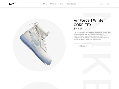 Nike Shoe Showcase Store Page