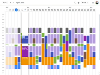 Google Calendar - Missing View (Hover Day) figma first time google calendar material design missing month ui design