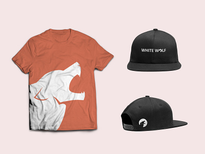 White Wolf tshirt cap adobe ilustrator brand brand identity brand identity design branding cap mockup photoshop tshirt tshirt design