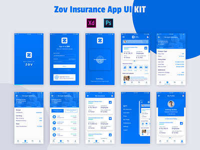 Zov Insurance App admin agency app clinic disease doctor figma health hospital insurance medical patient psd sketch uiux web xd