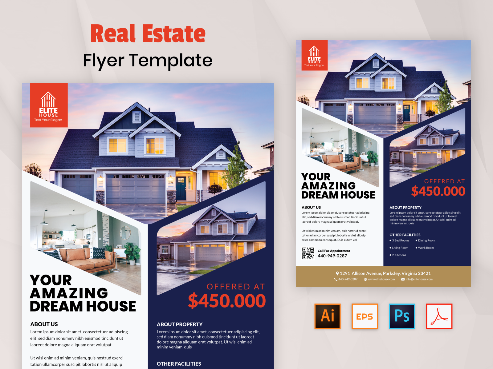 real estate flyer in design