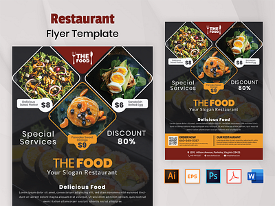 Restaurant Flyer Template ai brochure cafe cafe flyer coffee delivery docx eps flyer flyer template food food and drink food flyer kitchen order pdf psd recipe restaurant restaurant flyer
