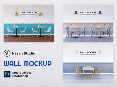 Interior Cafe Wall Mockup Collection